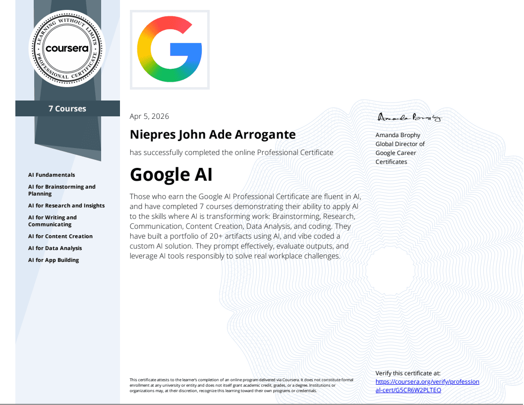 Google AI certificate